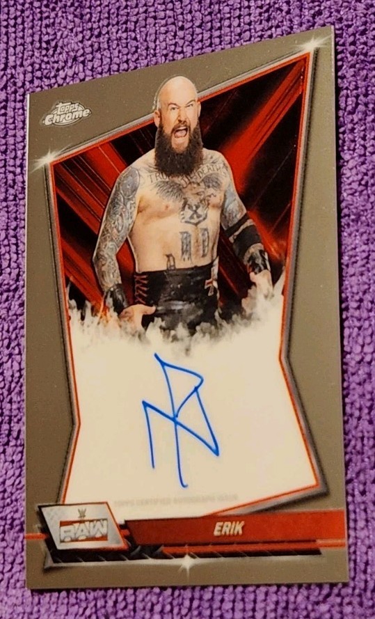 2026 Topps Chrome WWE Erik AUTOGRAPH #RBA-ERI Raw / War Raiders Tag Team