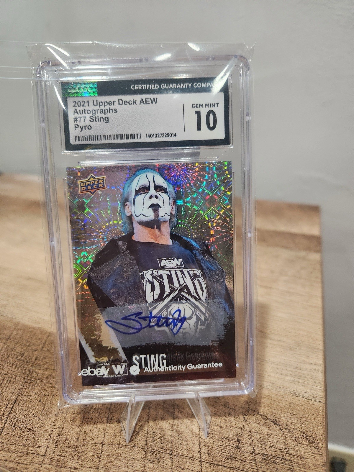 Upper Deck 2021 AEW Autographs Pyro First Edition Auto Sting #77 CGC 10
