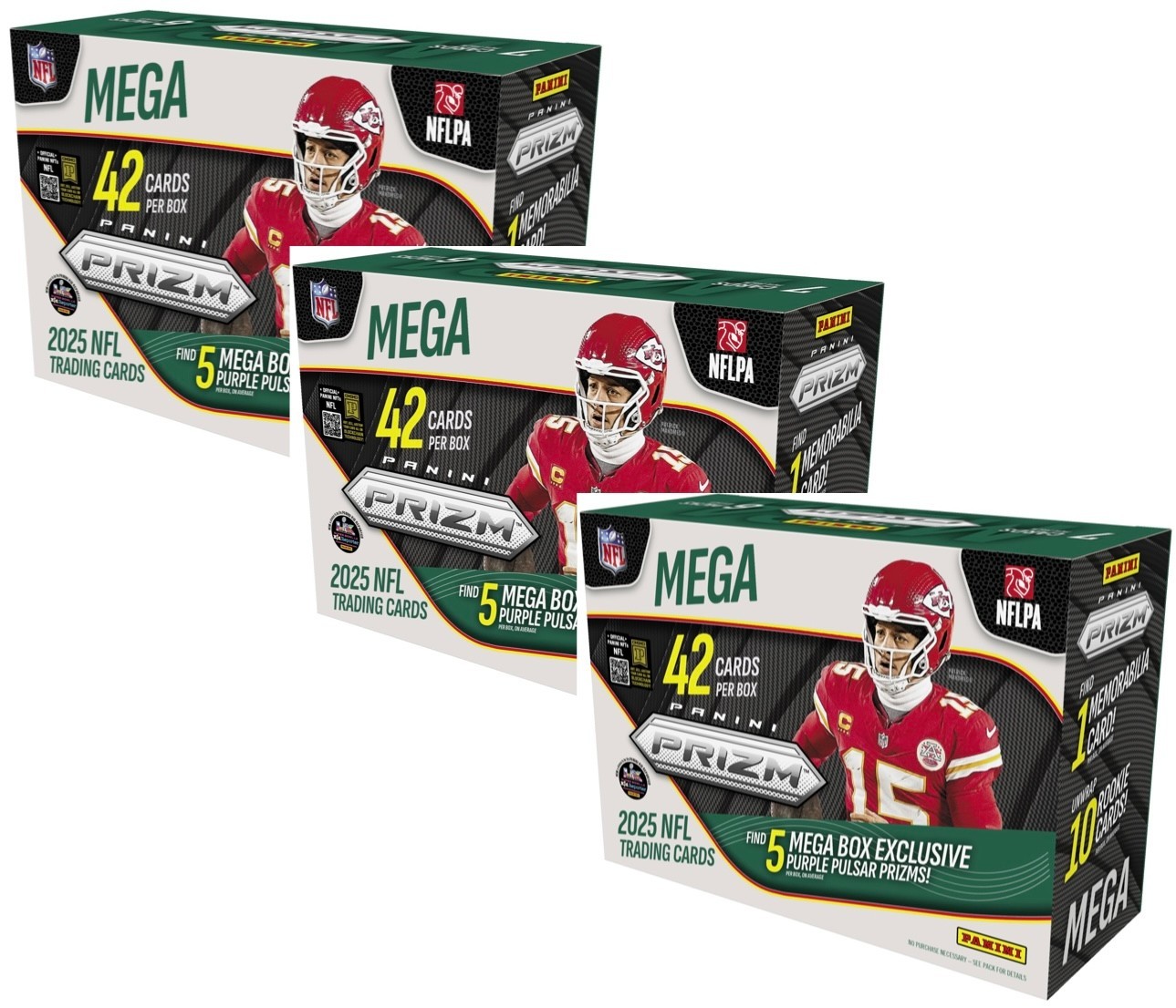 2025 Panini Prizm (Purple Pulsar) NFL Hobby Mega Box (Lot of 3) – Ready to Ship!