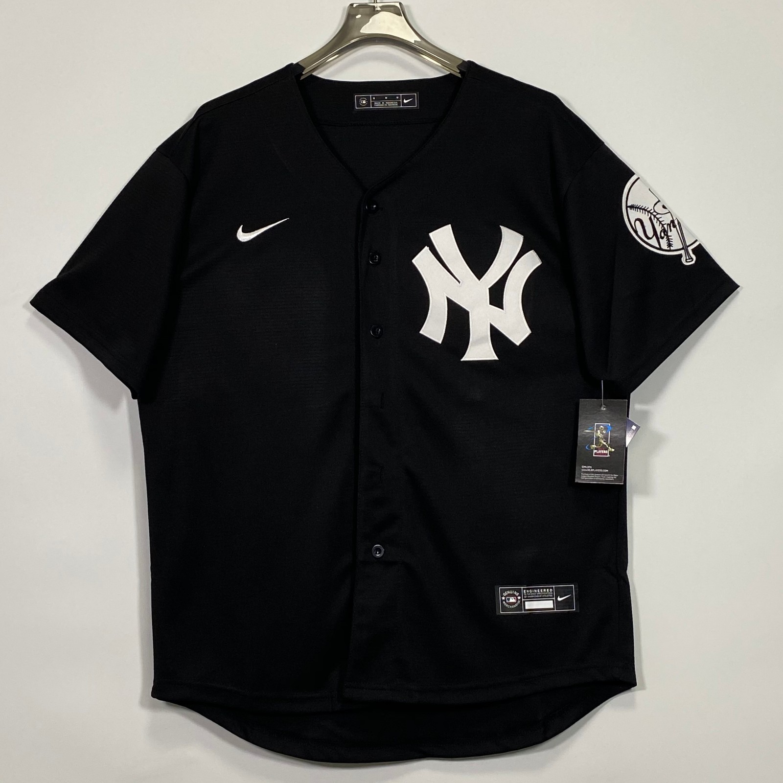 New York Yankees Baseball Jersey, Blank, Embroidered, black, S/M/L/XL/2XL/3XL