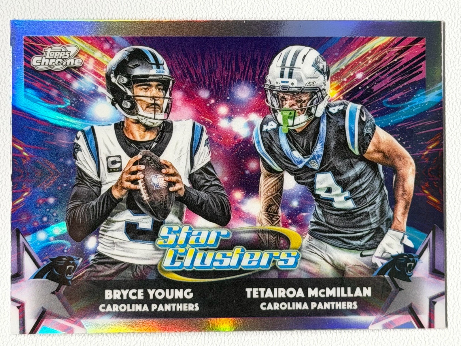 BRYCE YOUNG TETAIROA MCMILLAN Rookie 2025 Topps Chrome Cosmic Star Clusters SP