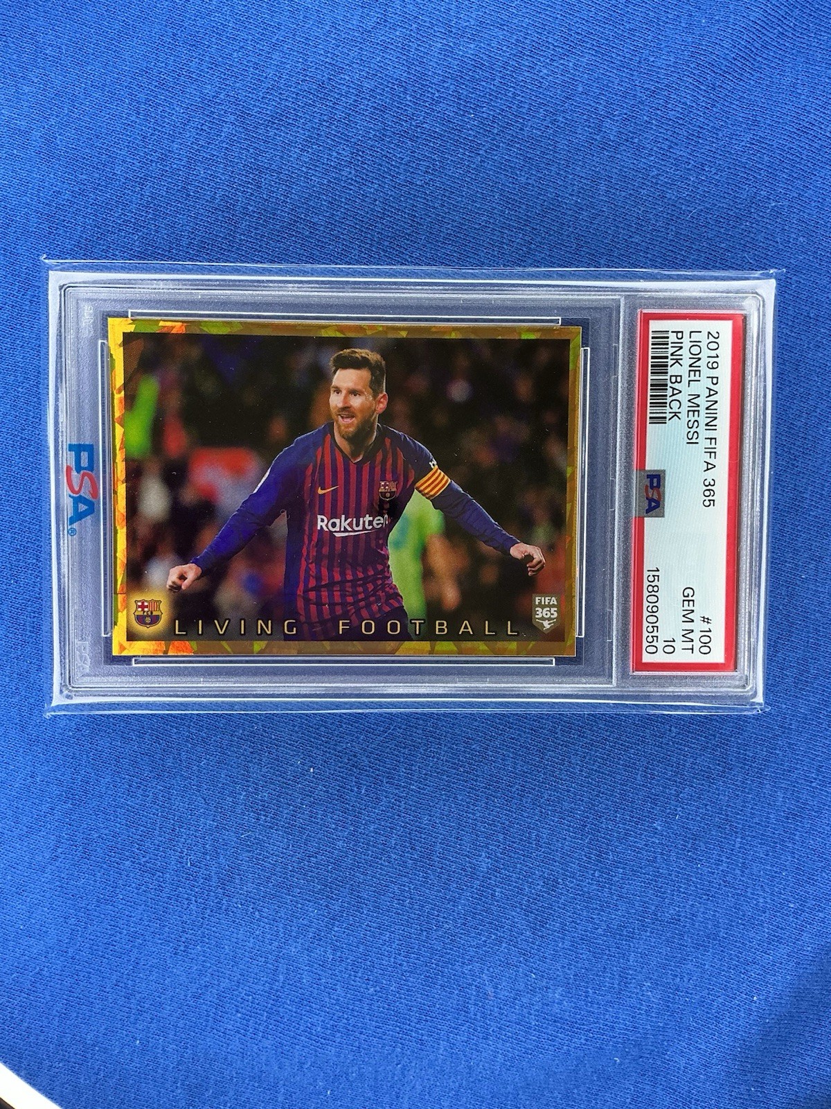 LIONEL MESSI 2019 PANINI FIFA 365 PINK BACK #100 PSA 10** POP 10**