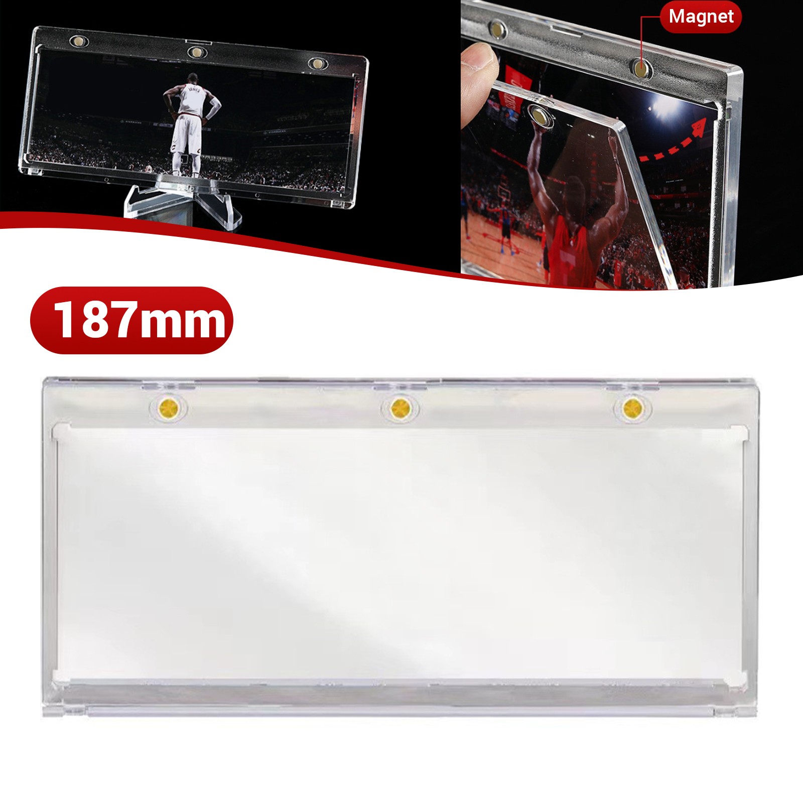 175pt Horizontal Booklet Magnetic Card Holder One Touch UV Protection Case Clear