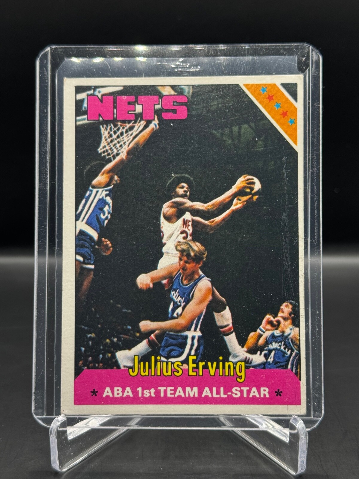 1975-76 TOPPS! JULIUS ERVING! NEW YORK NETS! #300 EX-MT!
