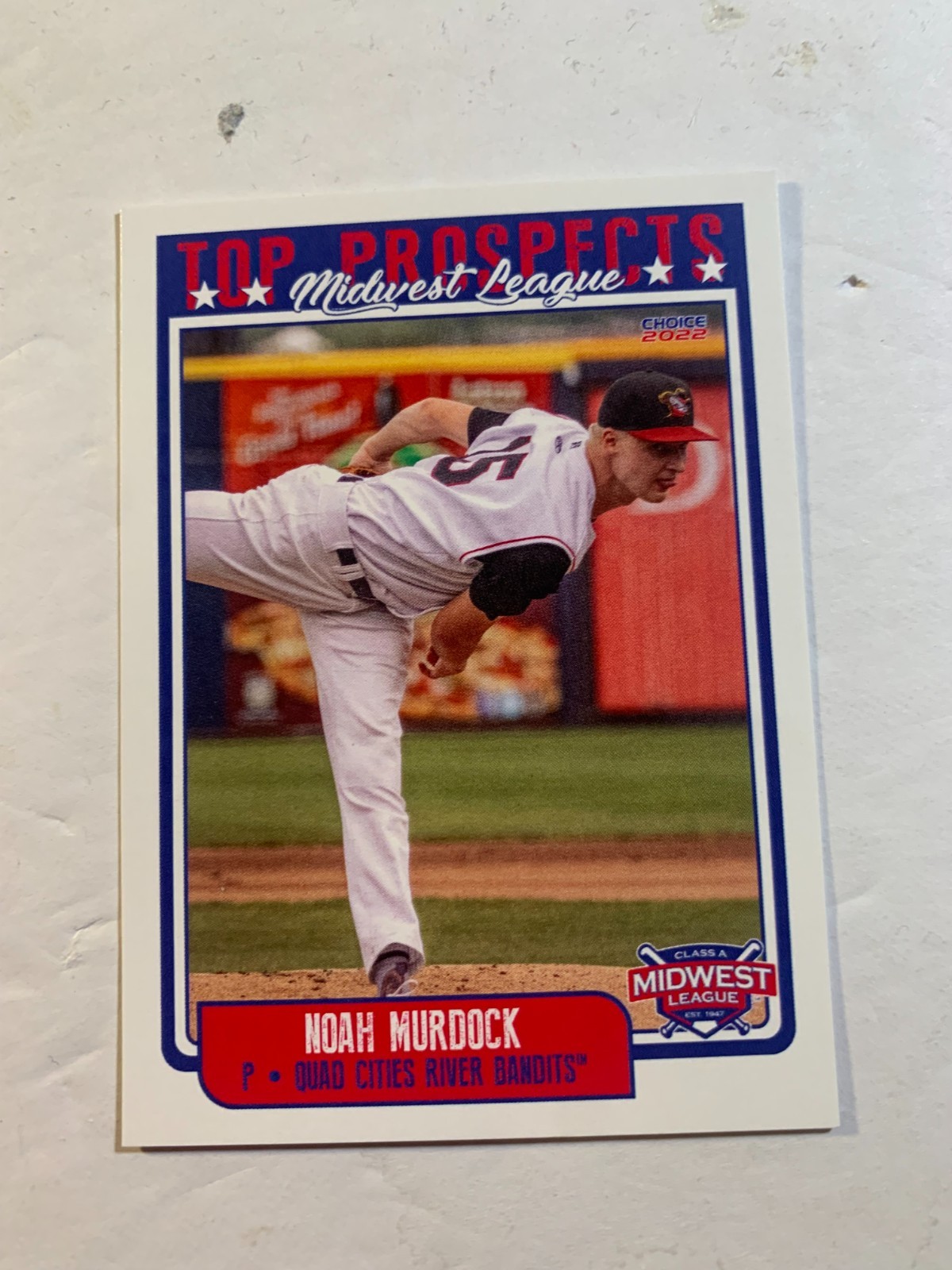 Noah Murdock Card 2022 Top Prospects Midwest League