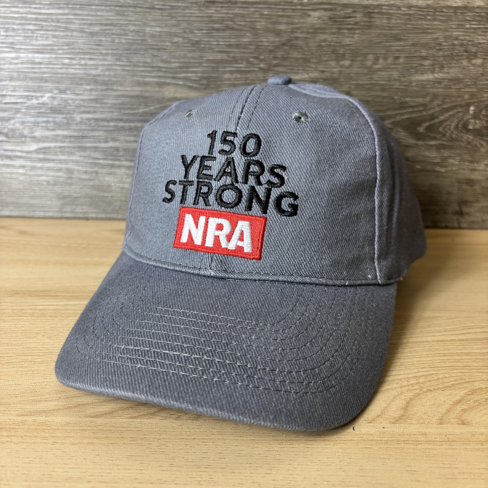 NRA 150 Years Strong Hat Cap Strap Back Gray EST 1871 Event Mens One Size Cotton