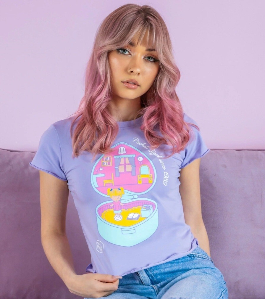 Cakeworrhy Polly Pocket Compact Heart Tee SZ L BNWT