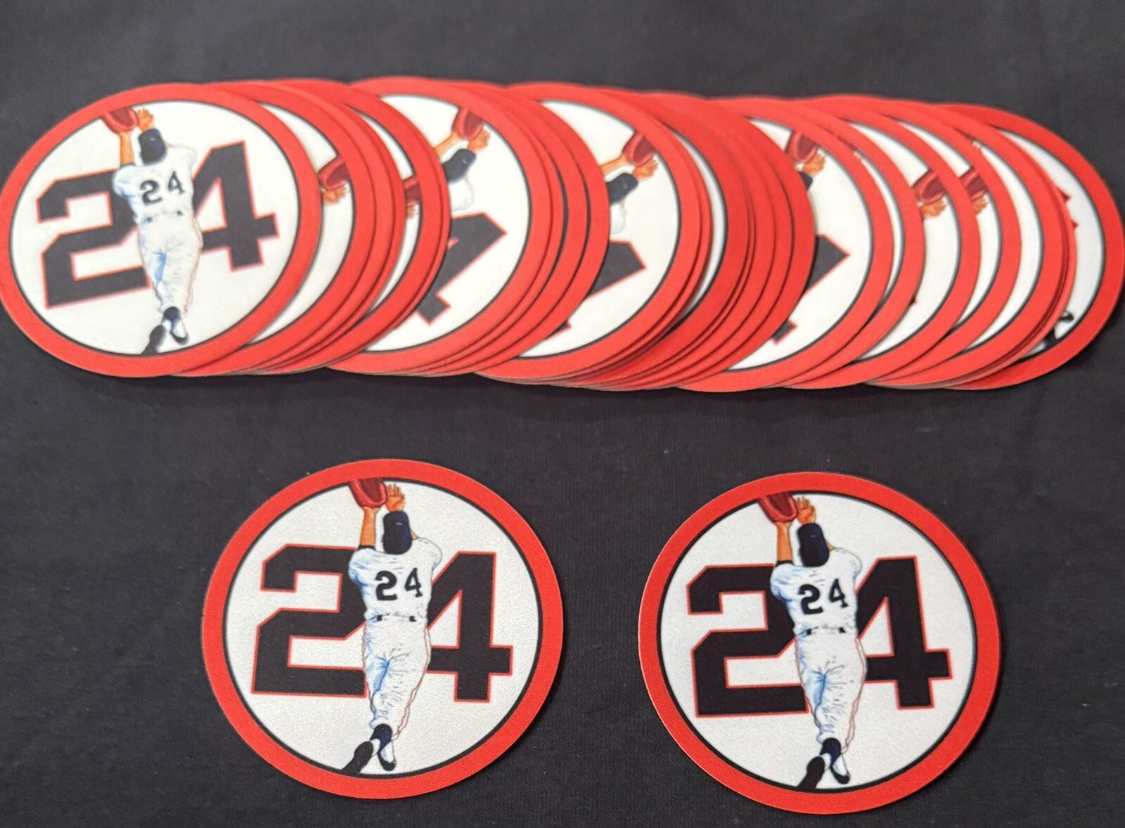 (LOT OF 2) Willie Mays 24 HOF SF Giants 3in. Jersey Iron On Ready Patch