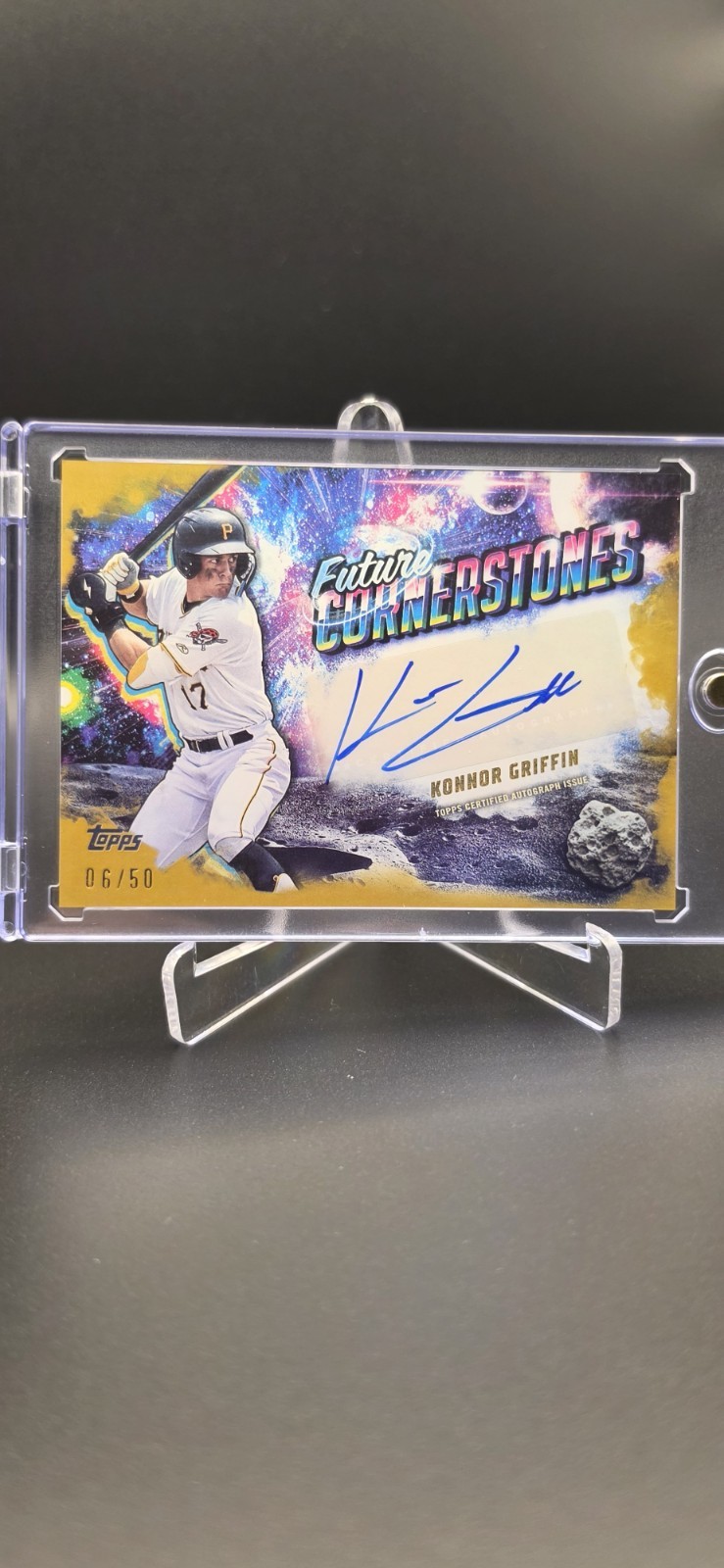 2025 Topps Pro Debut Konnor Griffin Auto /50 Gold Future Cornerstones #FC-KG PIT