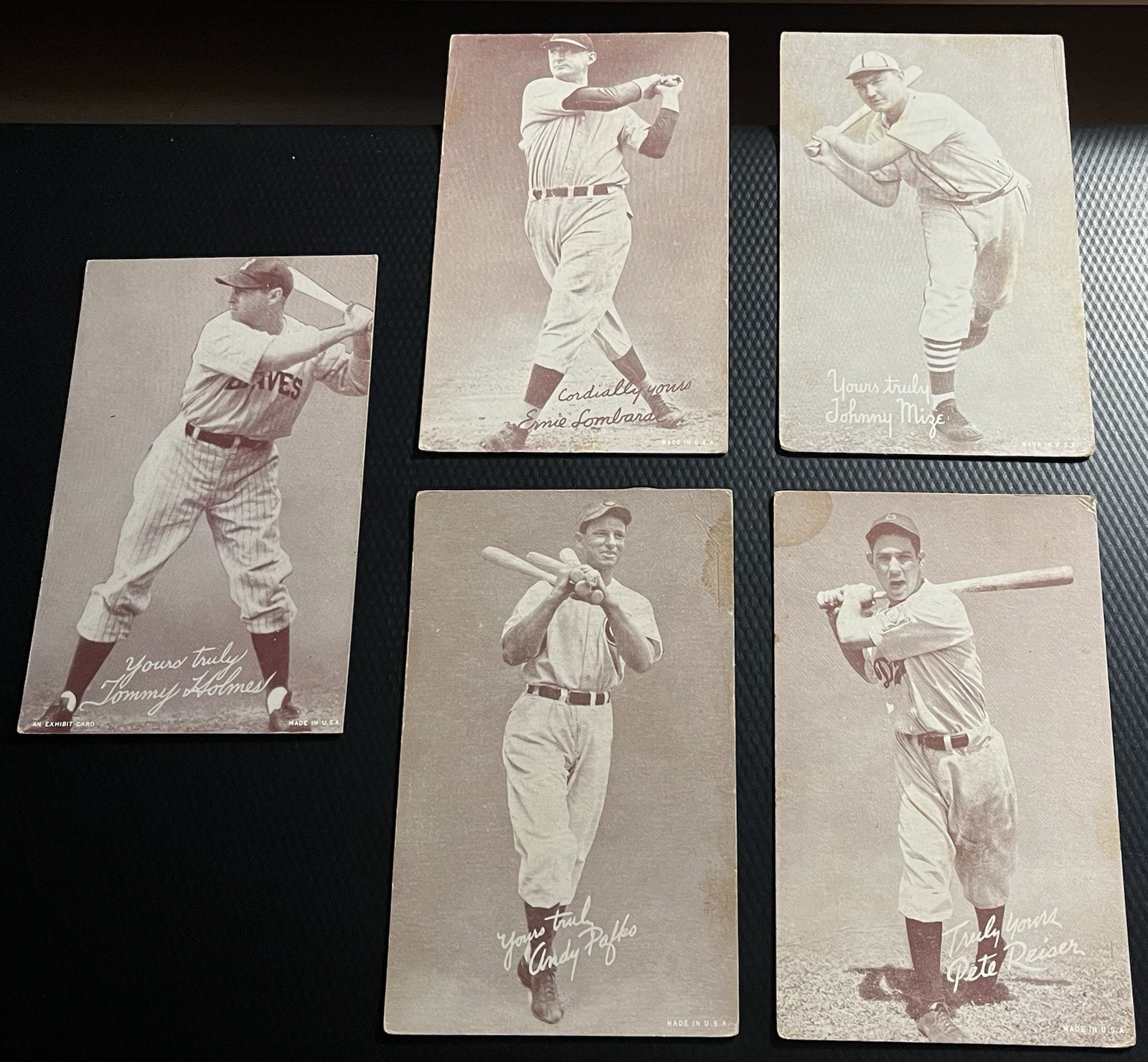 1947-1966 Exhibit Supply Personalized 5-Card Mid-Grade Lot w/ Top Loader IV’s