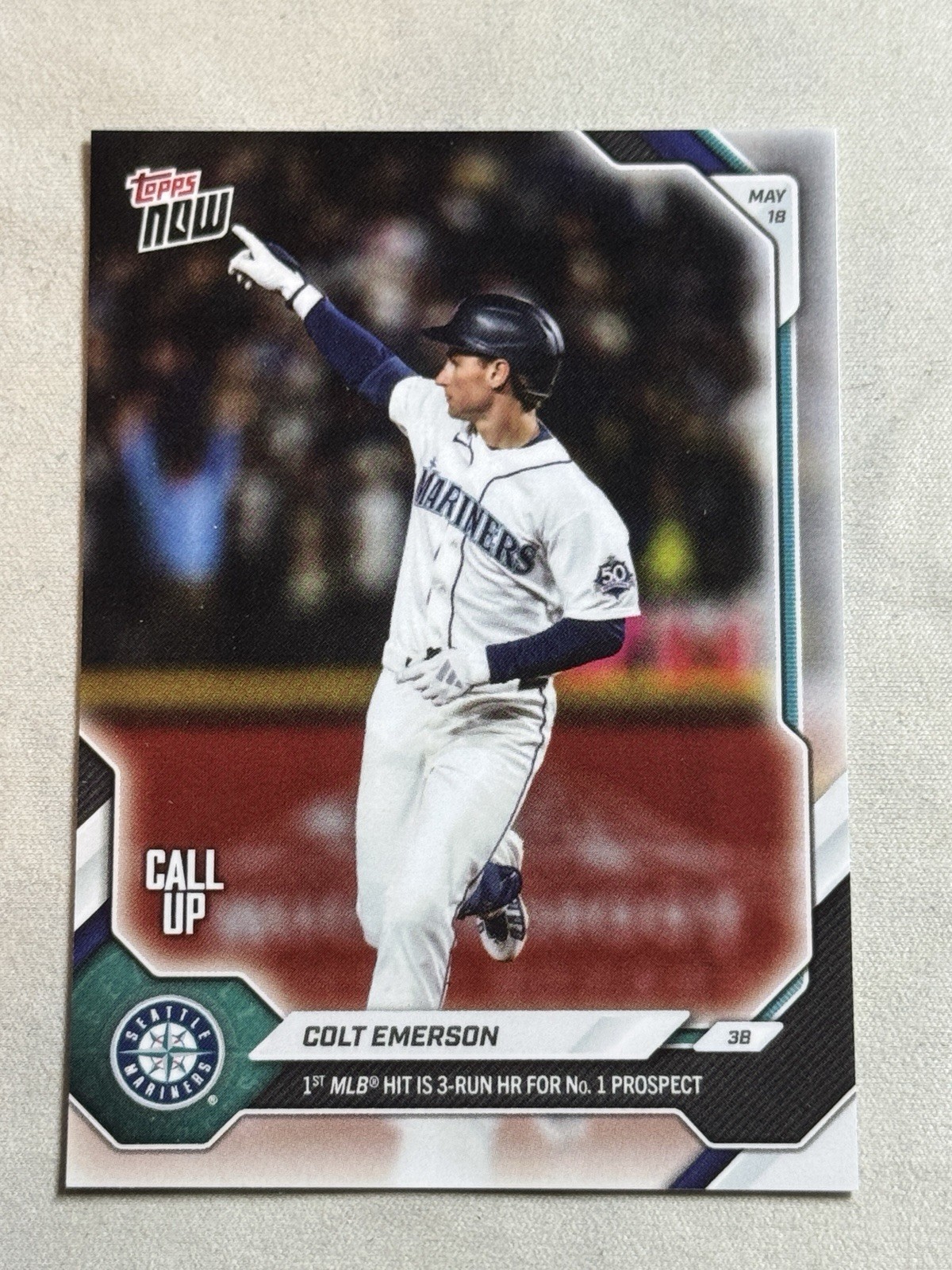 2026 Topps Now Call Up Colt Emerson Debut Rookie RC #219 Mariners