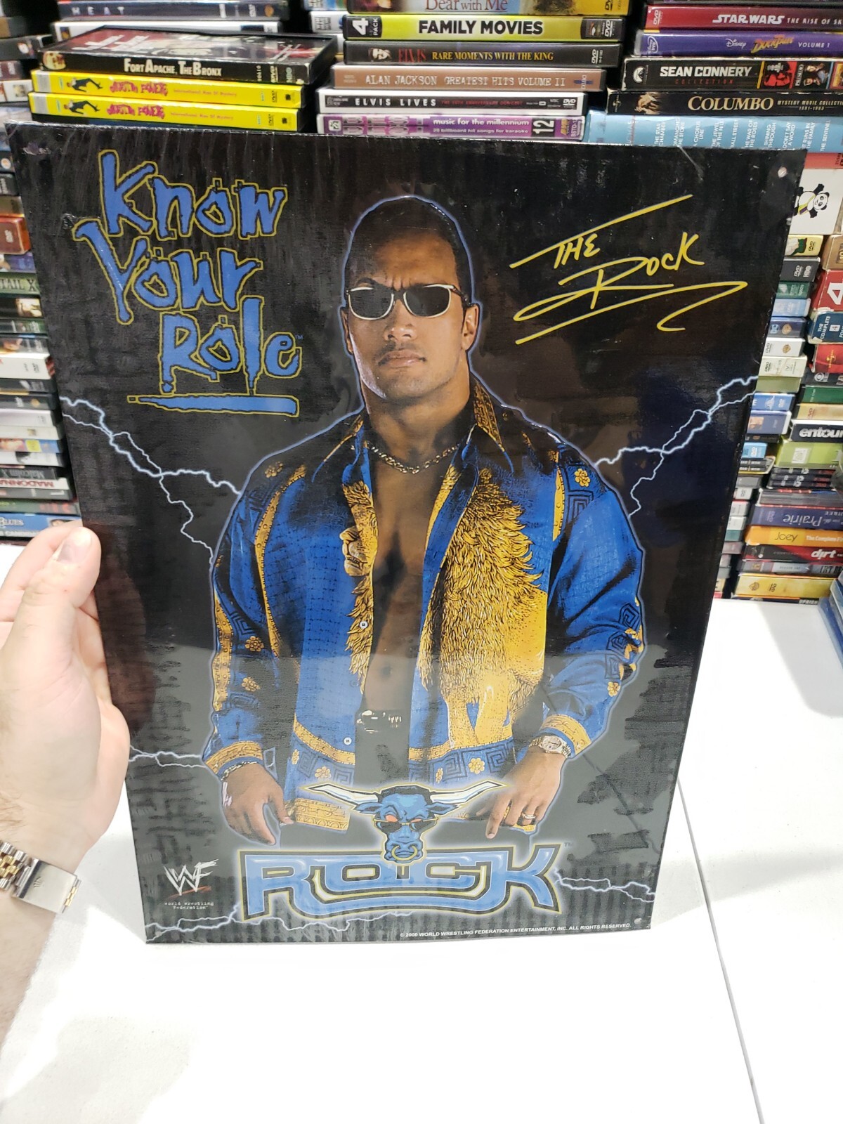 Sealed Dwayne The Rock Johnson “Know Your Role” WWF (WWE) Metal Sign 12×17 2000