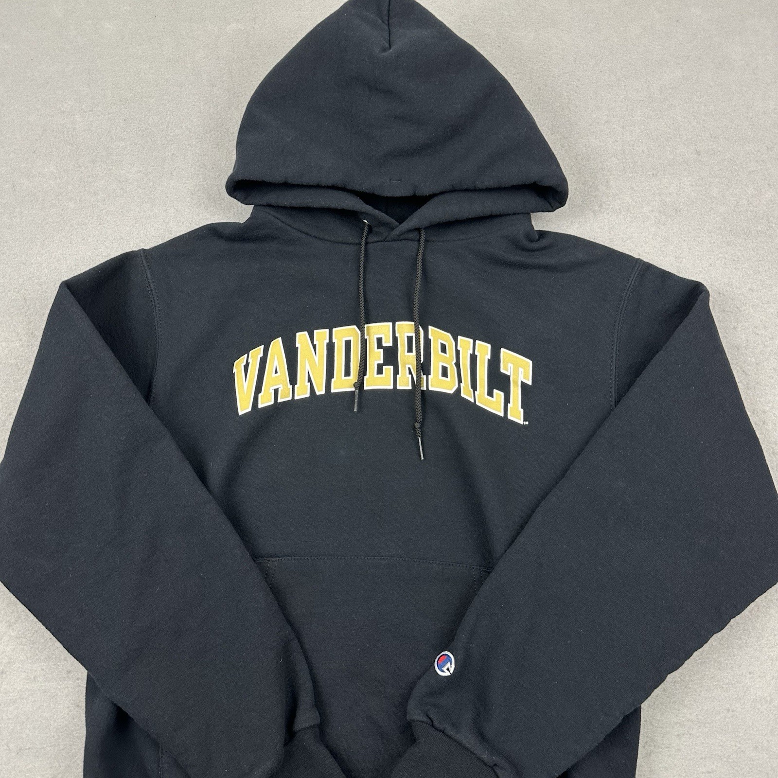 Vanderbilt Hoodie Men Small Black Solid Champion Pullover Sweatshirt NCAA S