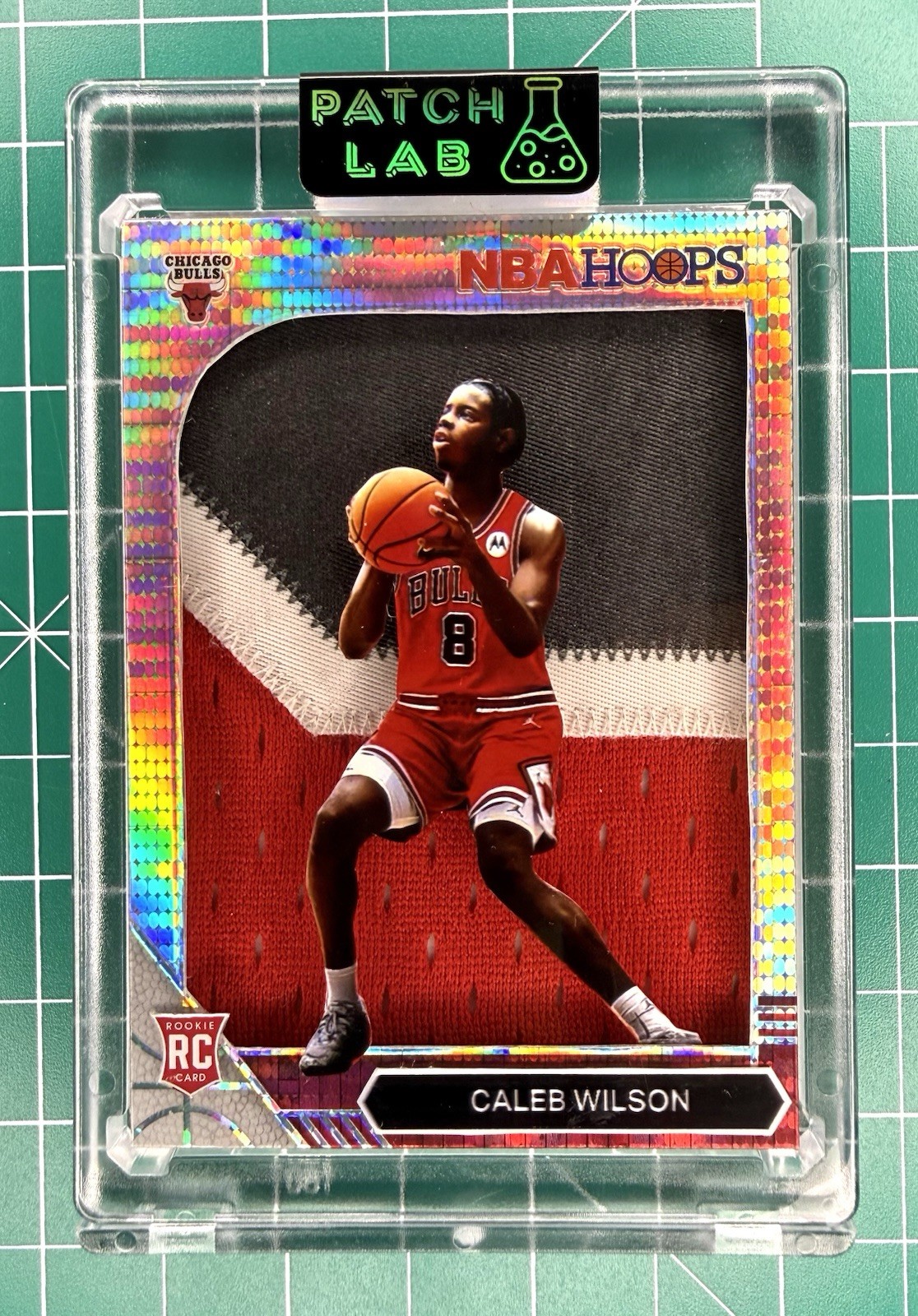 Caleb Wilson Rookie Silver Refractor Chicago Bulls Jersey 1/1 Built by Patch Lab