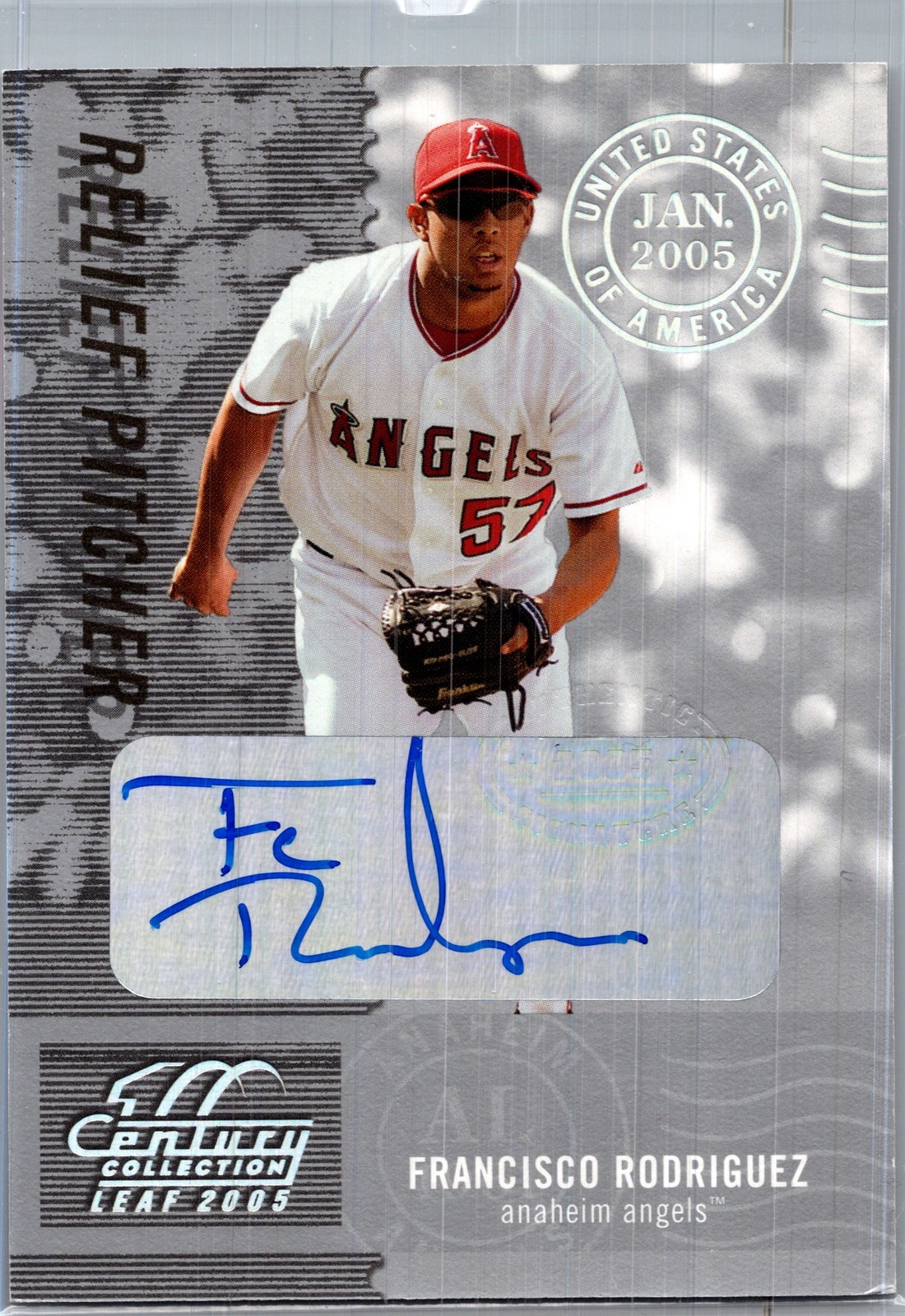 2005 Leaf Century #157 Francisco Rodriguez Post Marks Silver #/100 Autograph