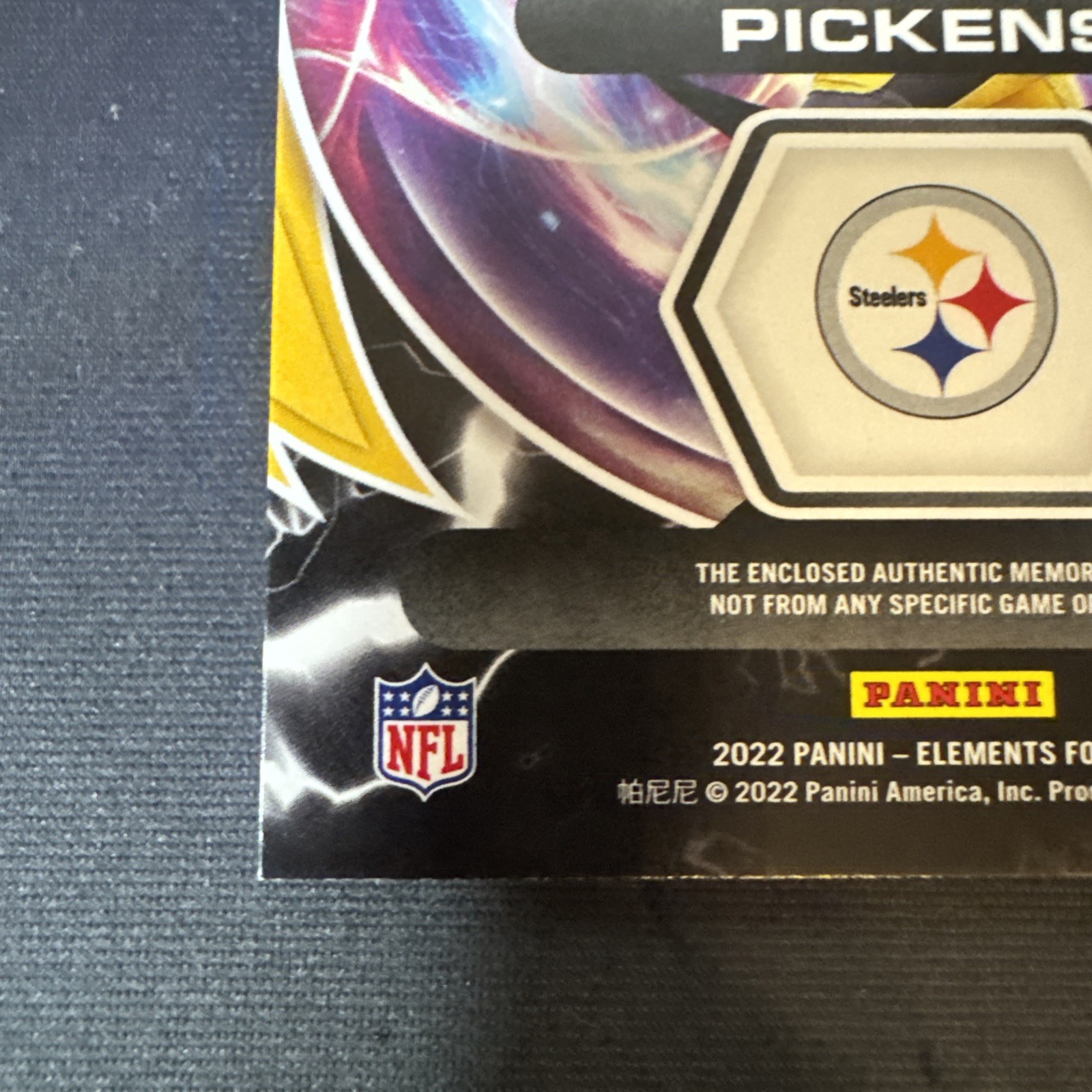 2022 Panini Elements George Pickens Rookie RC 1/1 Swoosh NFL Shield One Of One
