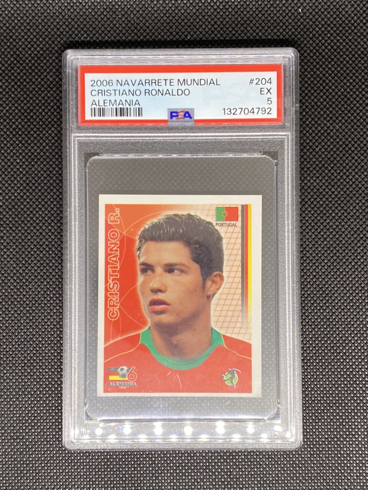 2006 Navarrete Mundial Cristiano Ronaldo Alemania Rookie RC #204 PSA 5 EX