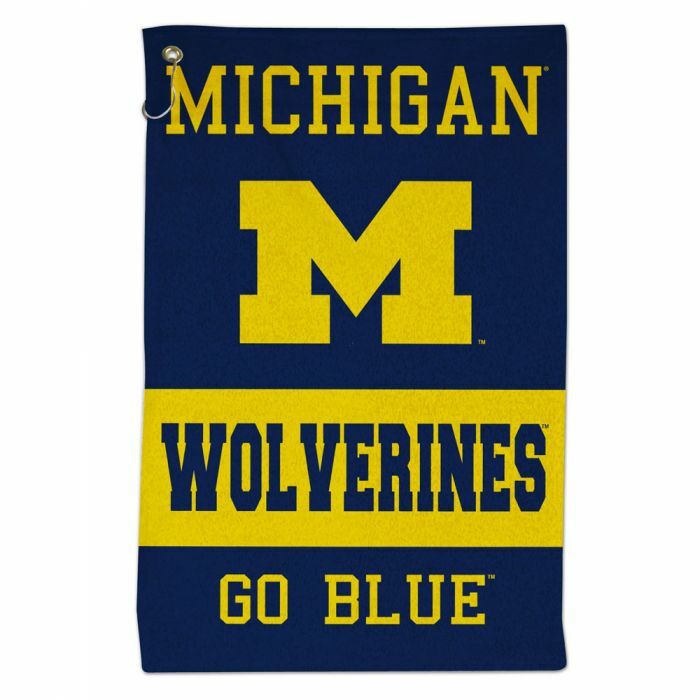MICHIGAN WOLVERINES ALL PURPOSE GOLF TAILGATE TOWEL 16″X25″ HOOK AND GROMMET