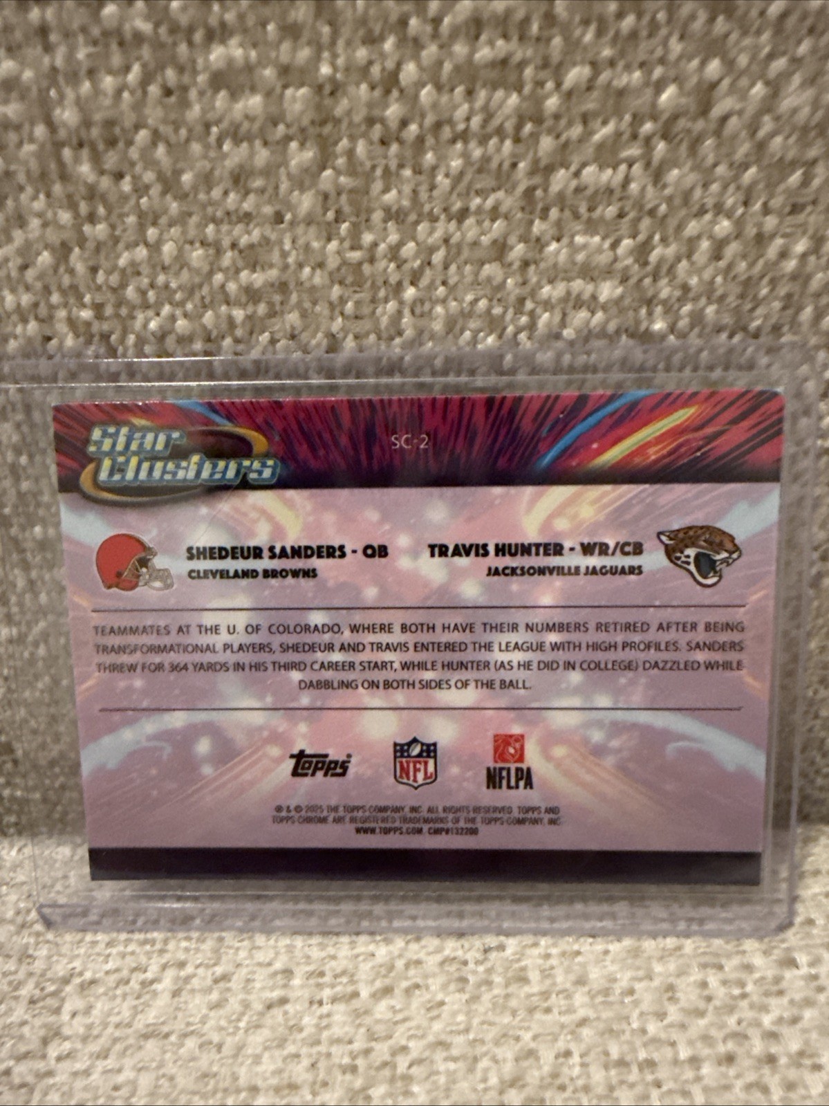 2025 Topps Chrome Cosmic Star Clusters SC-2 Shedeur Sanders / Travis Hunter