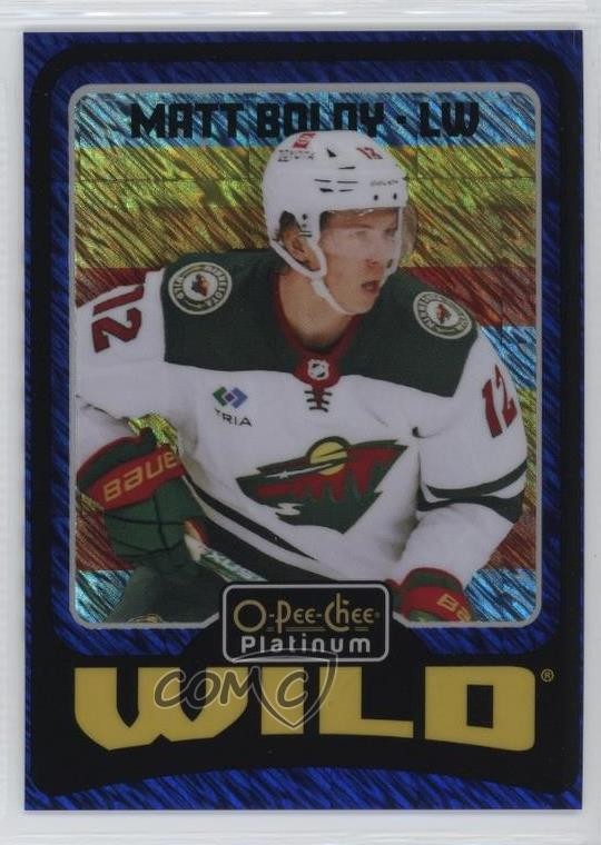 2024-25 O-Pee-Chee Platinum Retro Blue Luster 4/100 Matt Boldy #R36 09xd