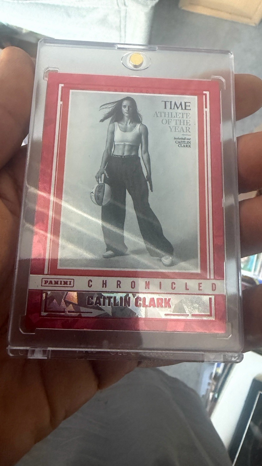 2025 Panini Chronicled Time Athlete Of The Year Red Cracked Ice Caitlin Clark