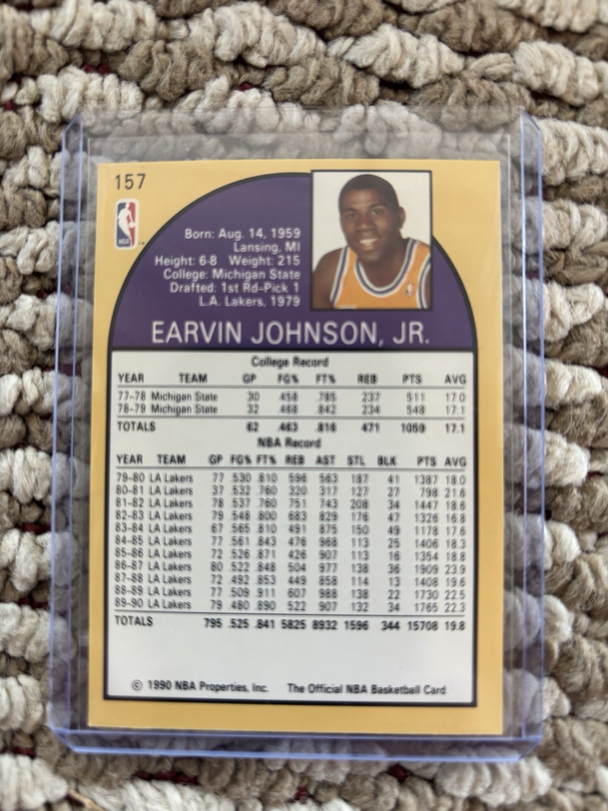 1990-91 NBA Hoops – Magic Johnson #157 Los Angeles Lakers Basketball Card