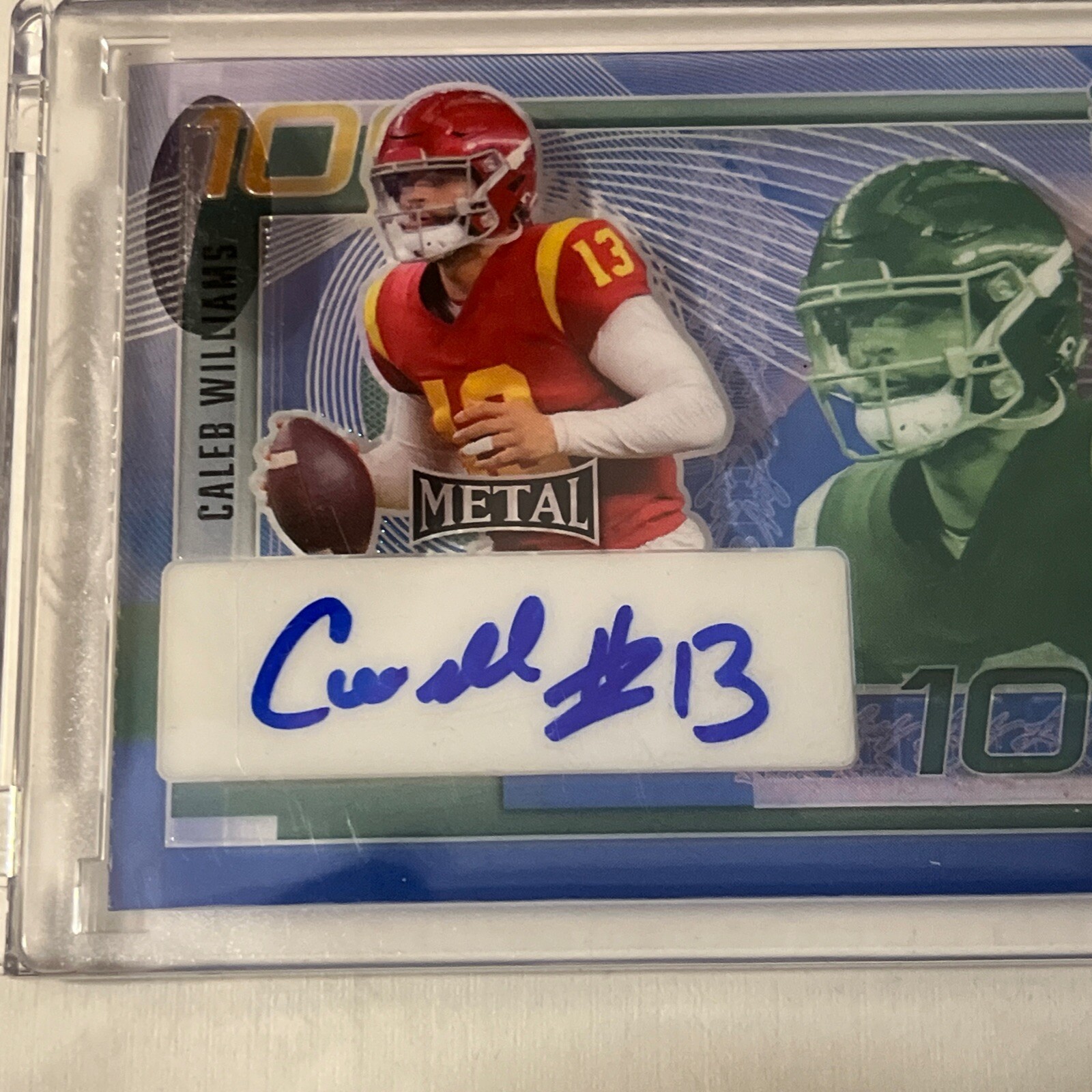 2023 Leaf Metal Caleb Williams So Money! Auto 1/1 Pre Production Clear Back