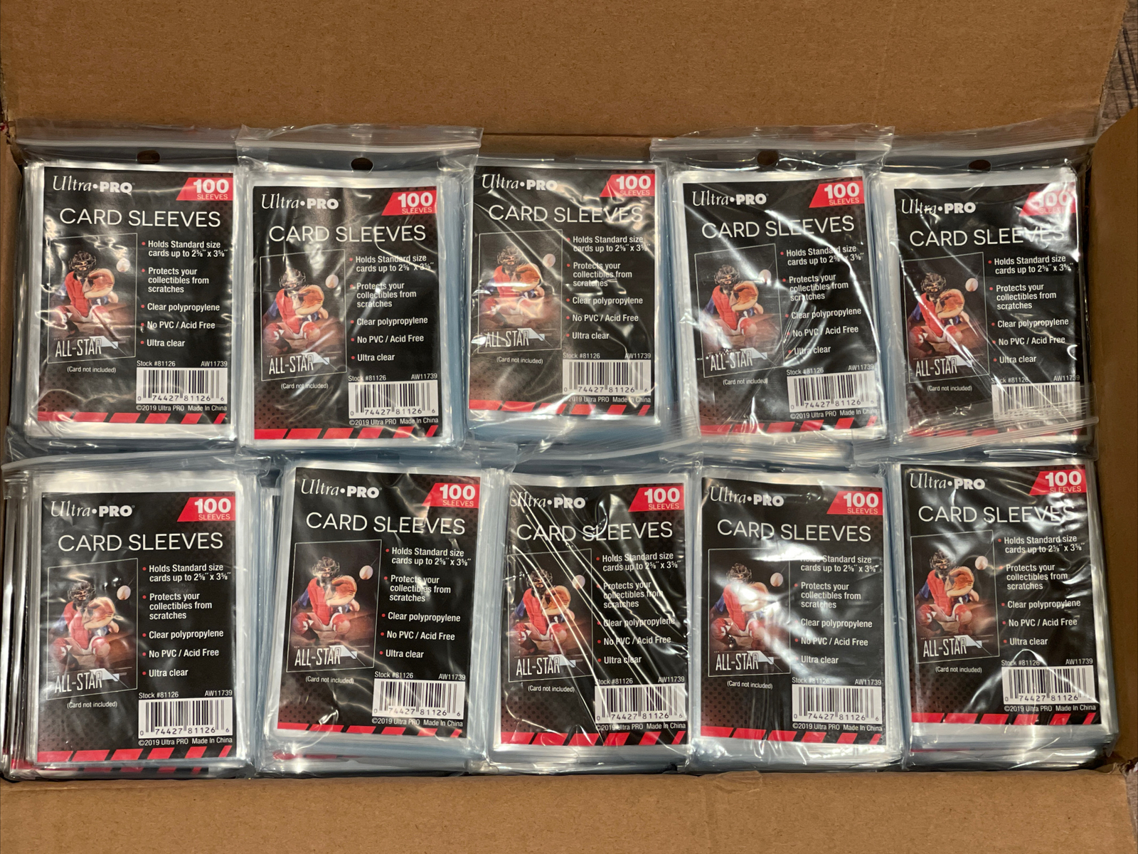 Ultra Pro Penny Card Soft Sleeves 100 Packs of 100 for Standard Sized Cards