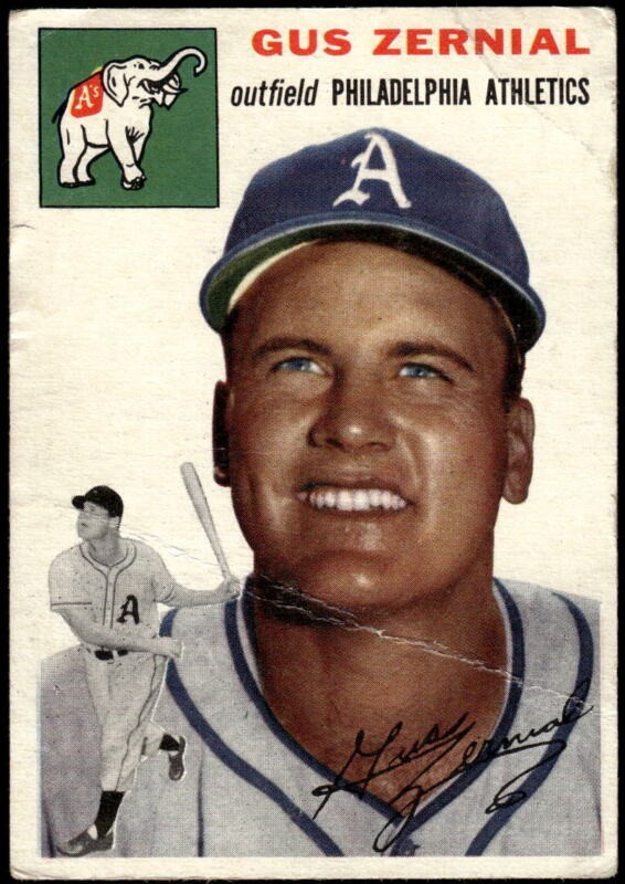 1954 TOPPS GUS ZERNIAL 2 FAIR BASEBALL PHILADELPHIA ATHLETICS
