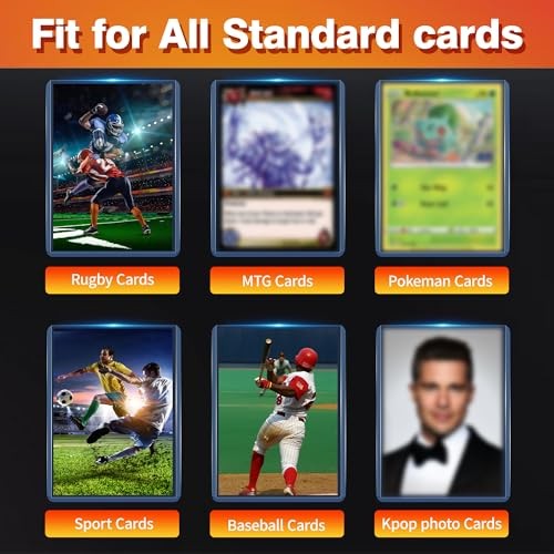 2000 Card Sleeves, Clear Hard Sleeves for Cards, 1000 pcs + 1000 pcs Clear