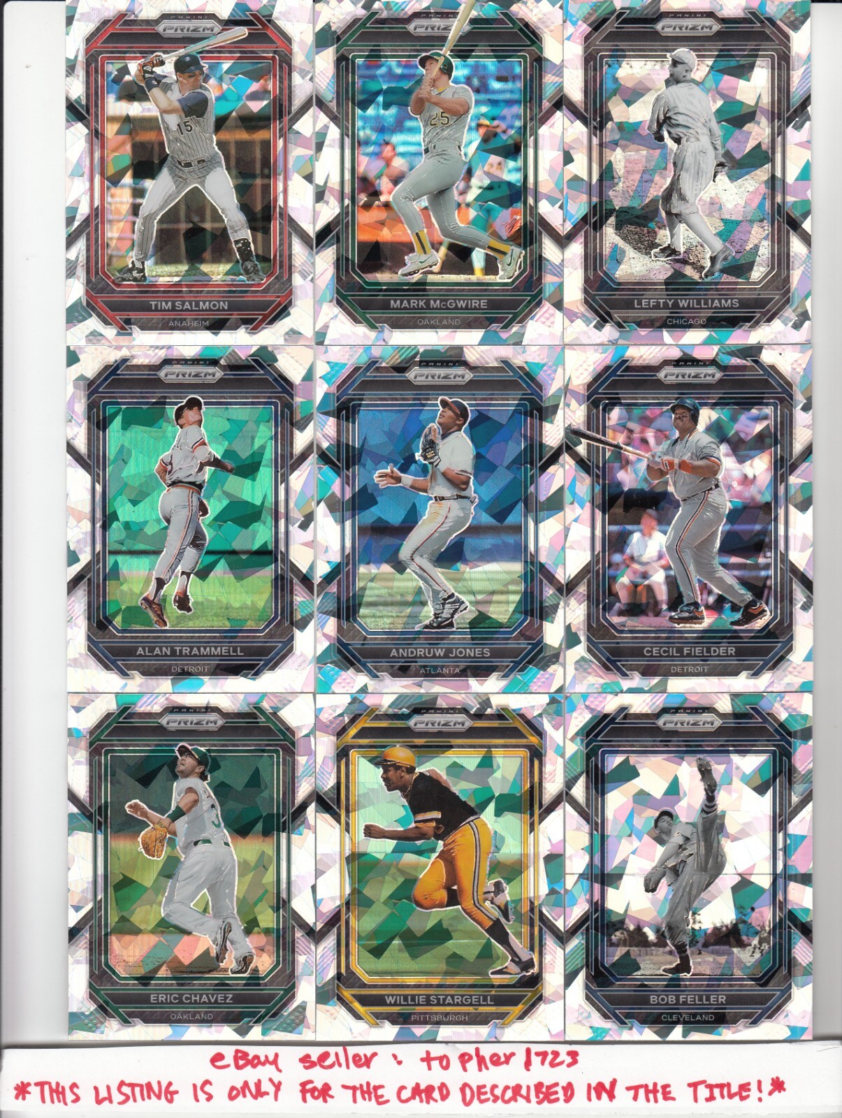 2023 Panini Prizm Parallel Cracked Ice Silver ERIC CHAVEZ #252 Athletics