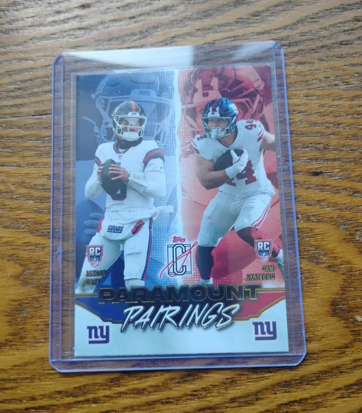 Topps 2025 Composite Paramount Pairings PP-2 Jaxson Dart Cam Skattebo RC