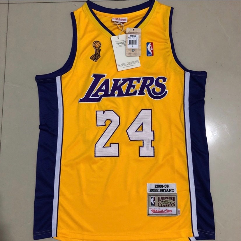 Los Angeles Lakers Kobe Bryant gold NBA Finals retro vintage basketball jersey