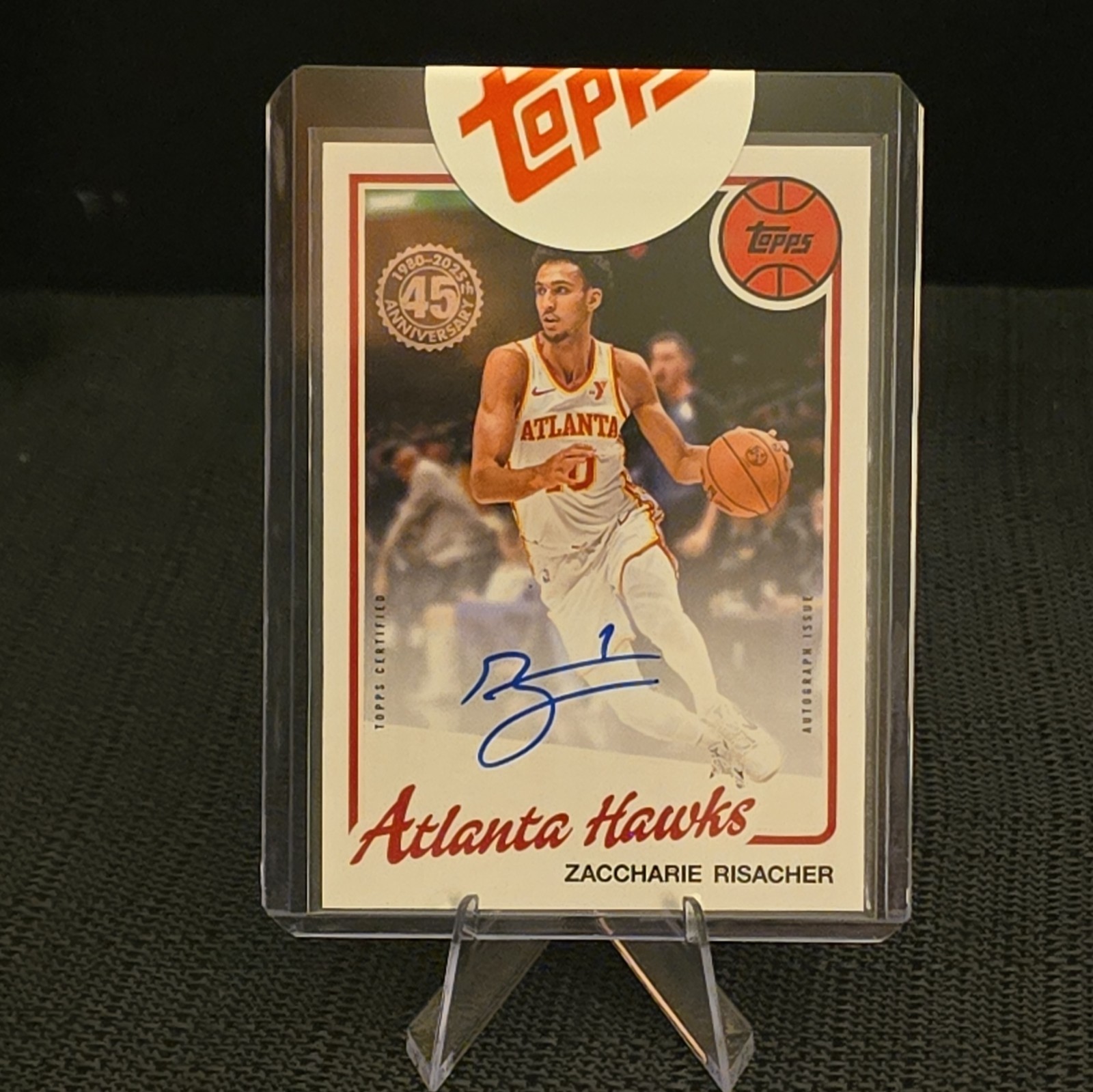 Topps 2025-26 Zaccharie Risacher Atlanta Hawks 1980-81 Auto #80B2-ZR