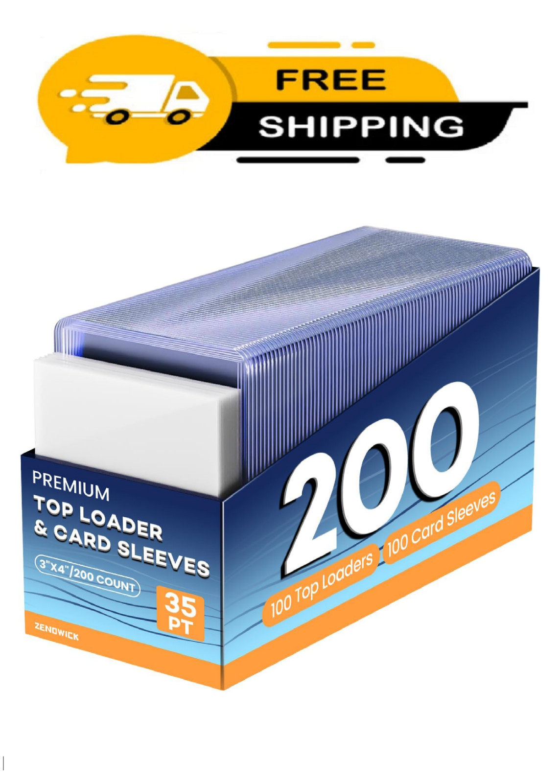200 Trading Card Sleeves & Holders – 100 Hard 3″x4″ Toploaders + 100 Soft Penny.