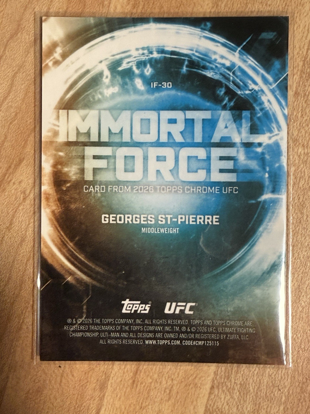 2026 Topps Chrome UFC Georges St-Pierre Immortal Force Case Hit SSP IF-30