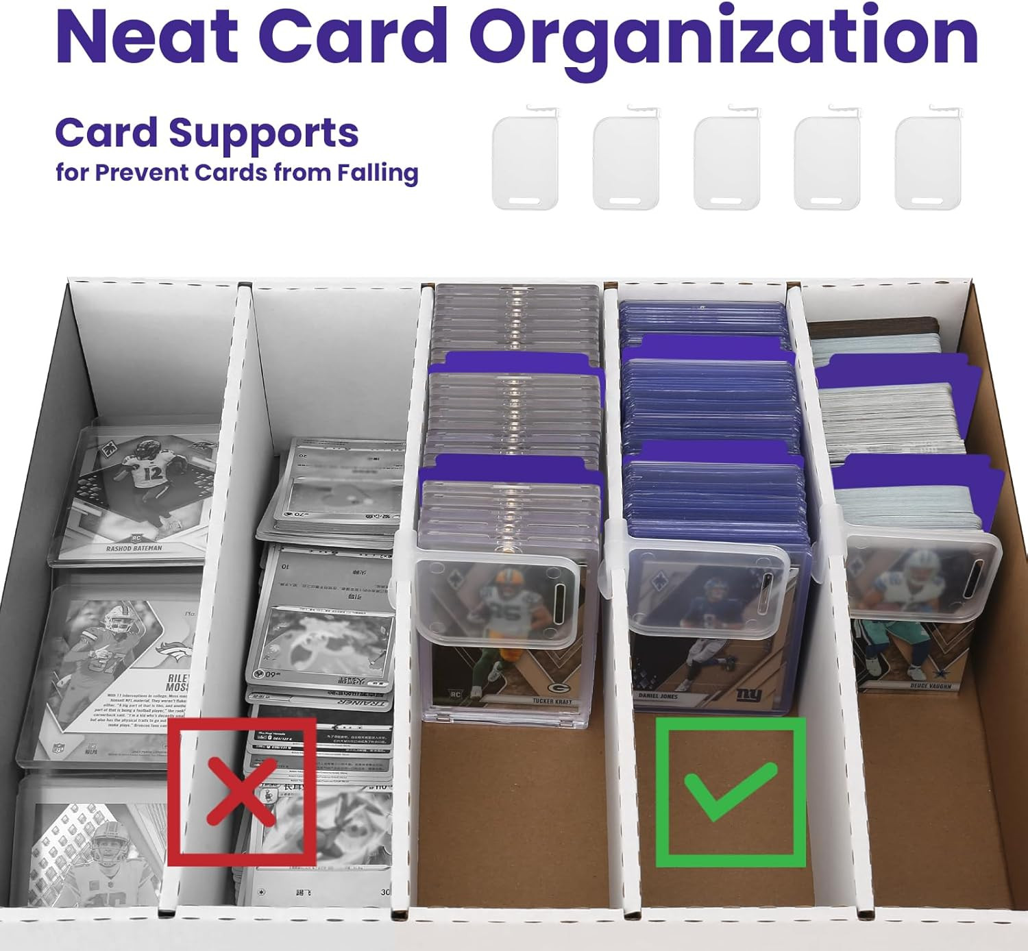 Trading Card Storage Box Large-Capacity, Card Case–Holds 3940 Cards,Includes 50