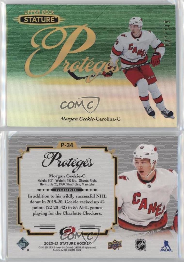 2020-21 Upper Deck Stature Proteges Green 23/149 Morgan Geekie #P-34 14sr