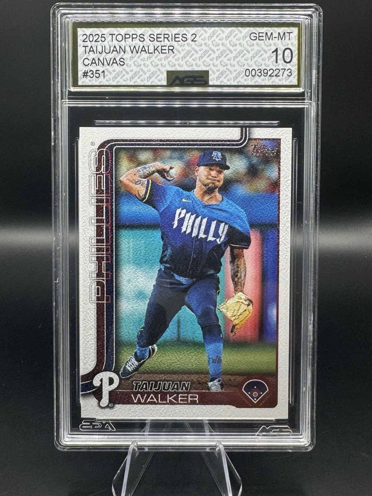 2025 Topps Series 2 Canvas Taijuan Walker #28/50 351 Phillies GEM-MT 10! 🔥 AGS