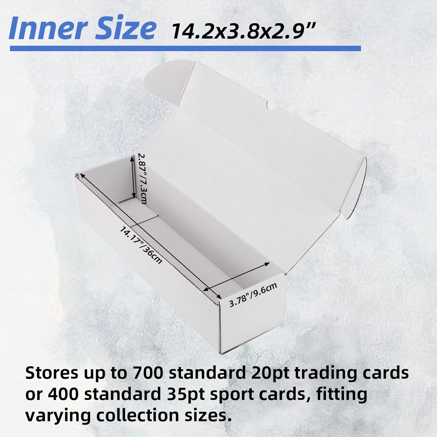 Trading Card Storage Box 25 Pack 700 Count 20Pt with Dividers, 14.2X3.8X2.9 Inch