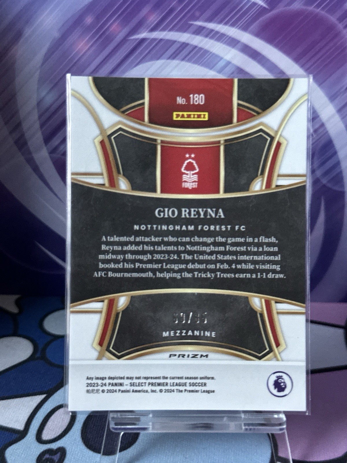 Panini Select Premier League 2023-24 Gio Reyna Nottingham Forest #69/99
