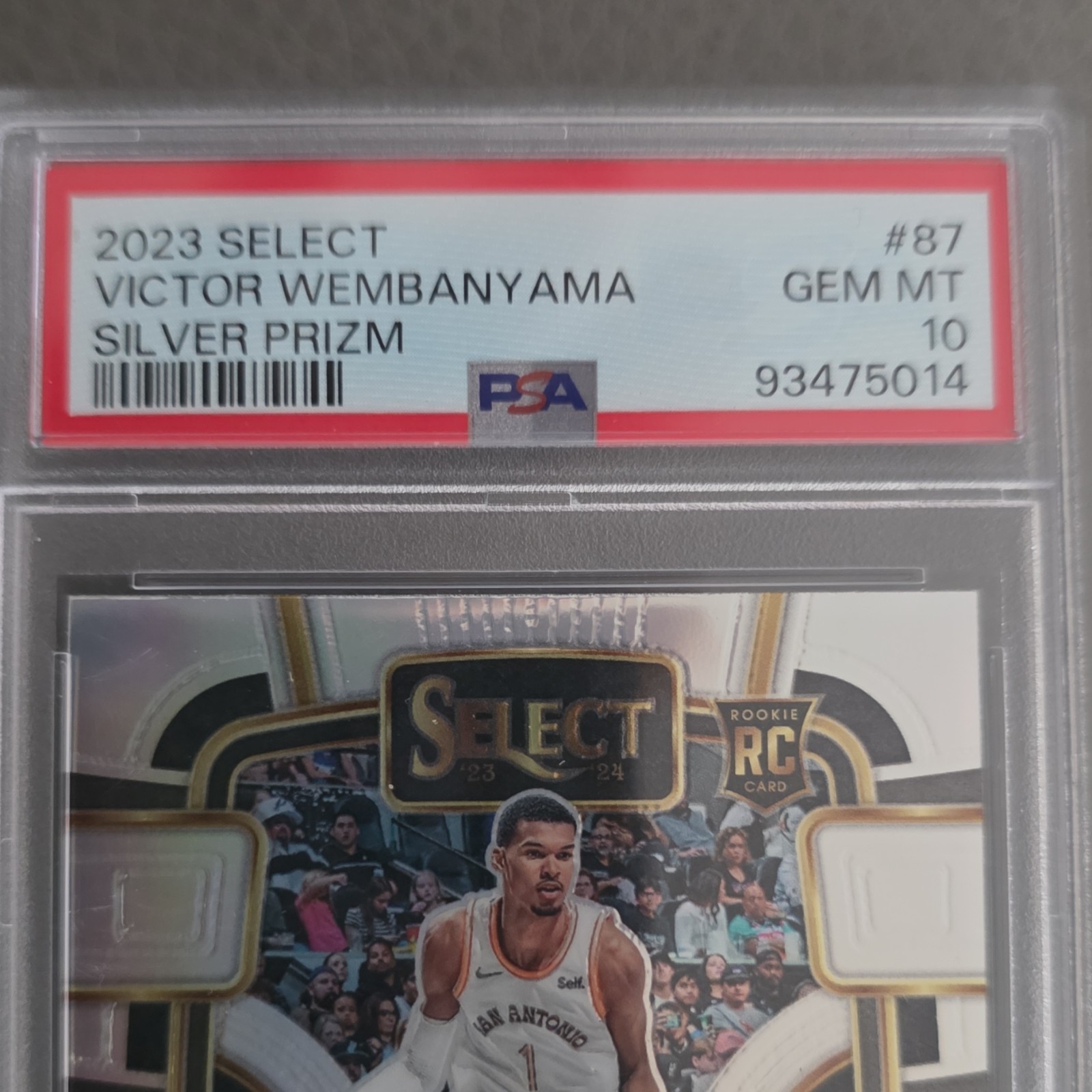 Panini 2023-24 Select Concourse Victor Wembanyama #87 Silver Prizm RC PSA 10