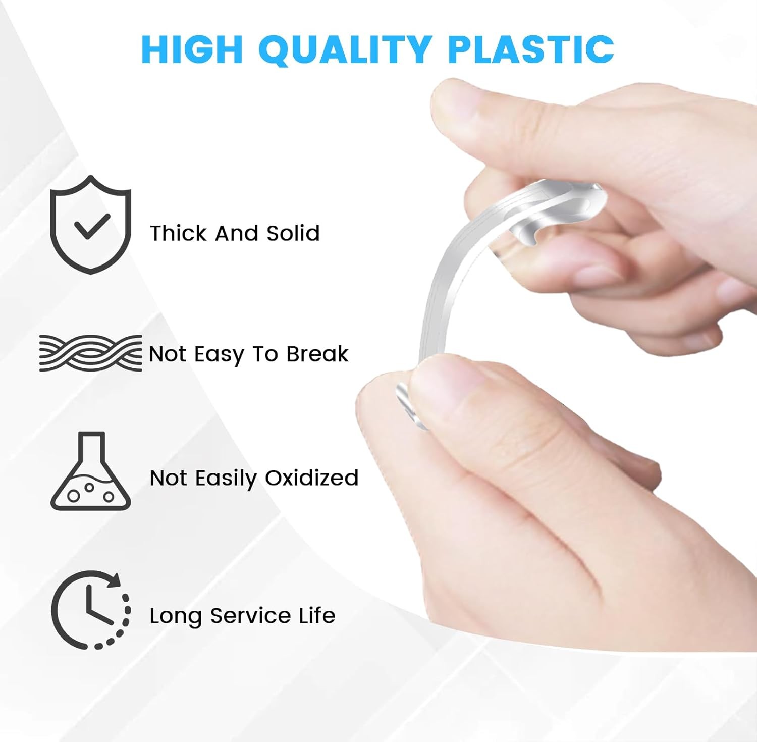 30 Pcs 2.5 Inch Valance Clips, Clear Plastic inch -30pcs, Transparent