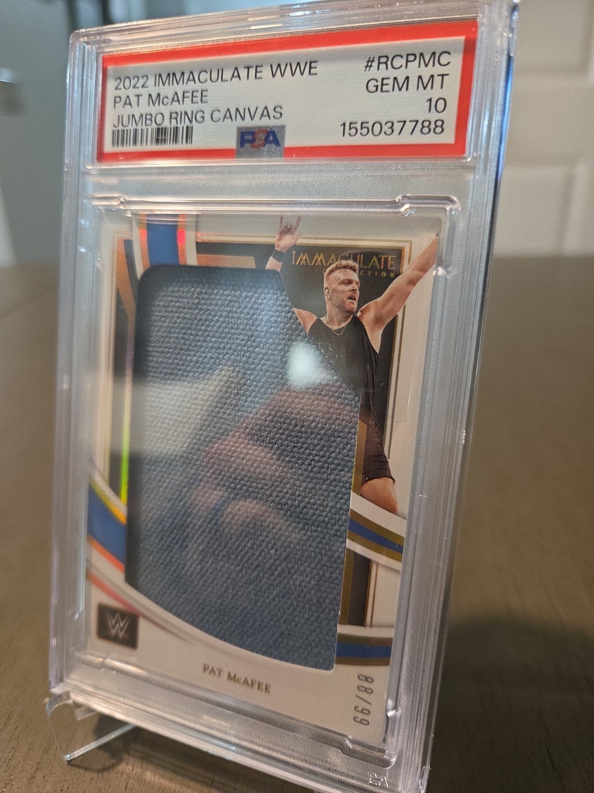 2022 Panini Immaculate WWE Jumbo Ring Canvas Pat McAfee Summerslam PSA 10 /99