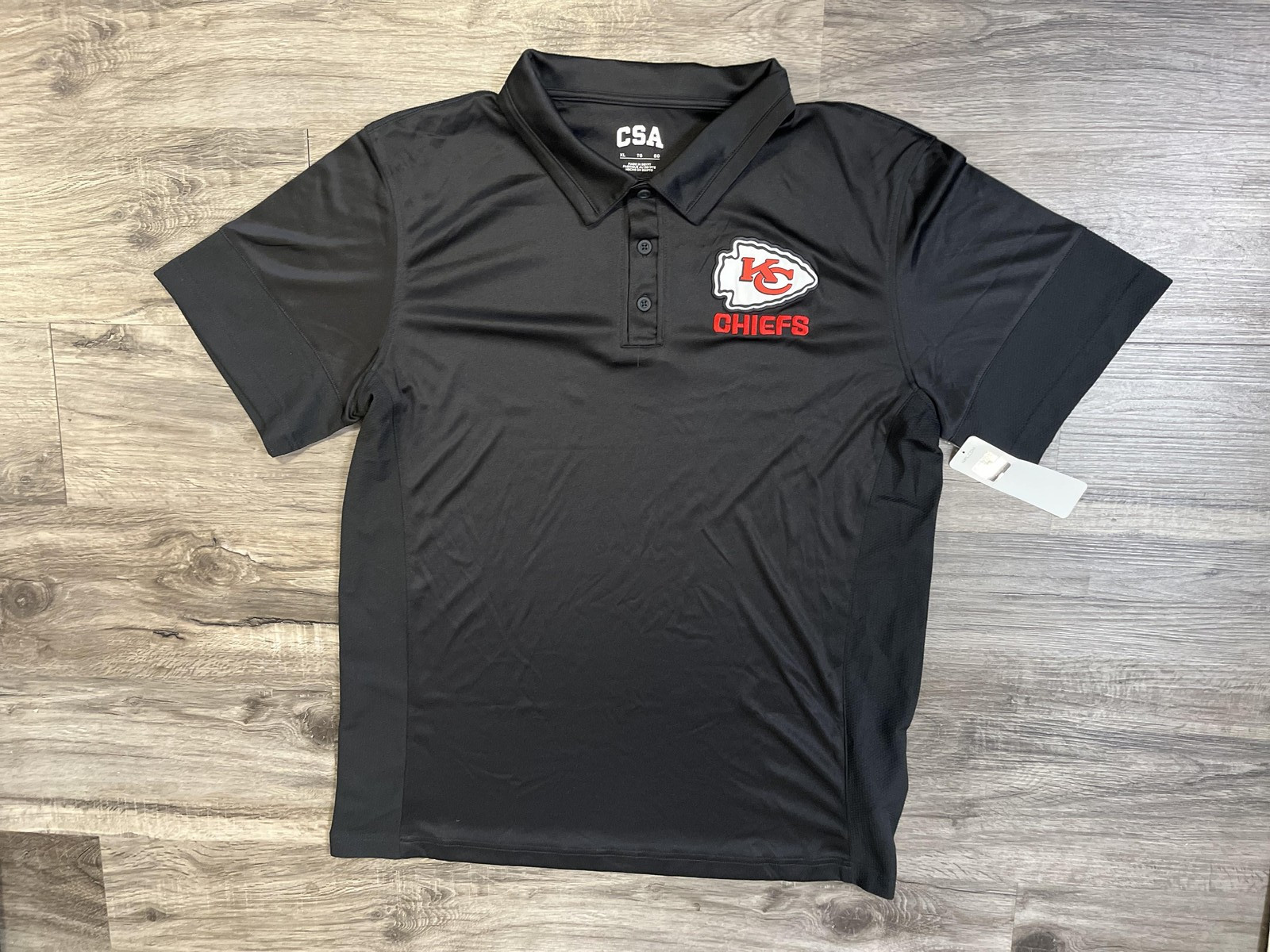 Kansas City Chiefs Shirt Mens XL Black Red NFL Football CSA Performance Polo