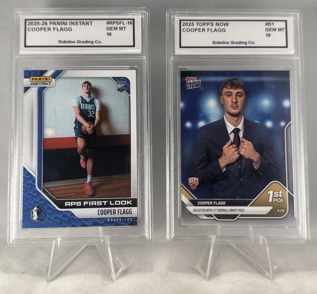 Cooper Flagg Rookie Set Graded Gem Mint 10 2025 Panini Instant & Topps Now RC