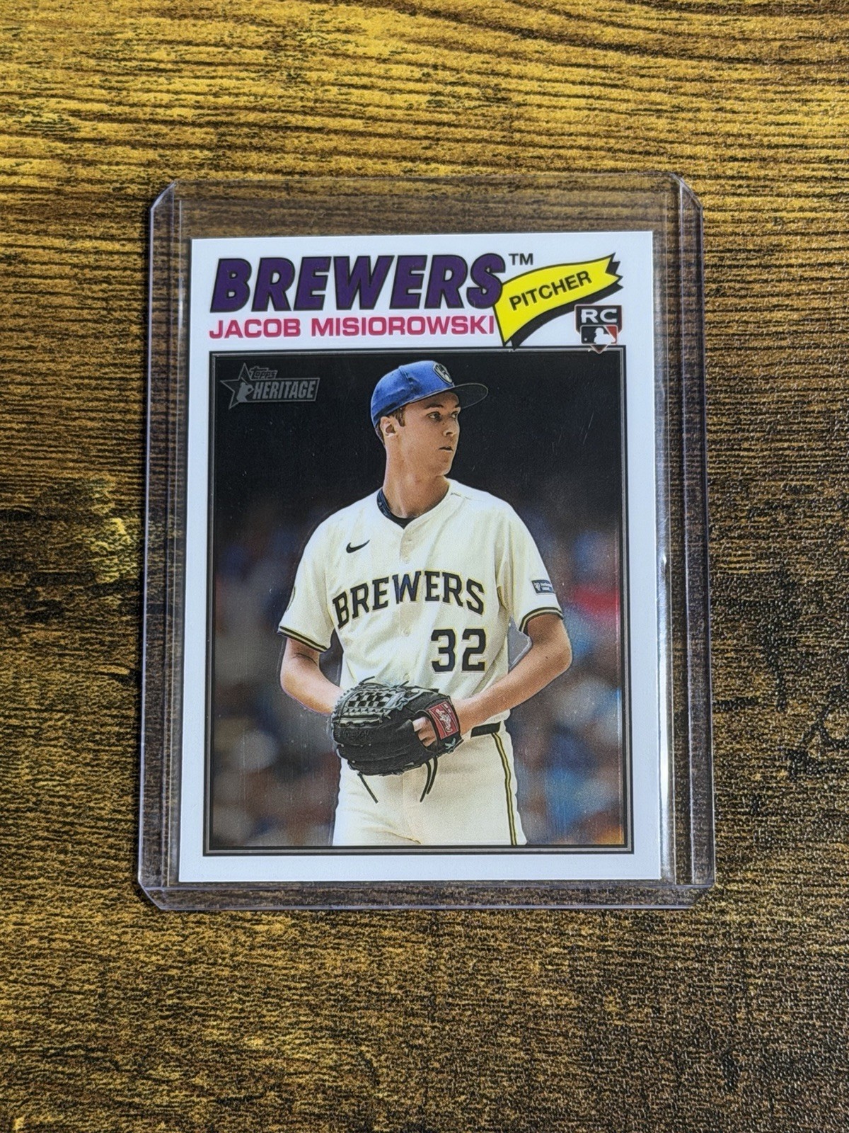 2026 Topps Heritage #144 White Chrome Rookie – Jacob Misiorowski Brewers (RC)