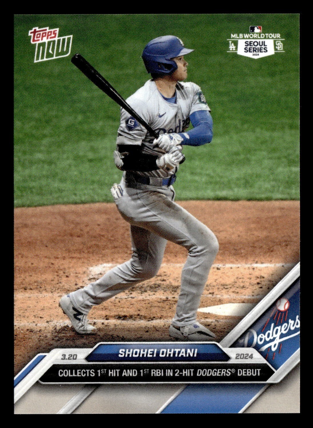 2024 Topps Now SHOHEI OHTANI #1 Los Angeles Dodgers 03.20.2024 Seoul Series