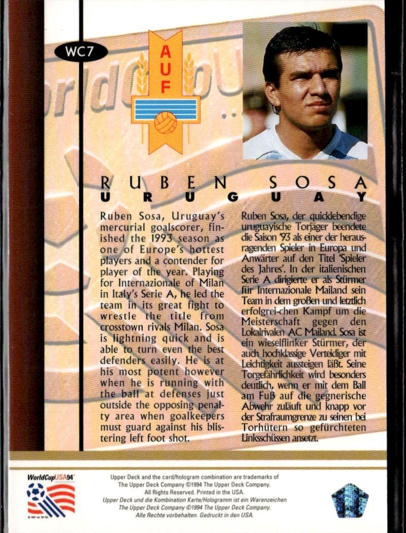 1994 Upper Deck World Cup English/Spanish #WC7 Ruben Sosa Player of the Year