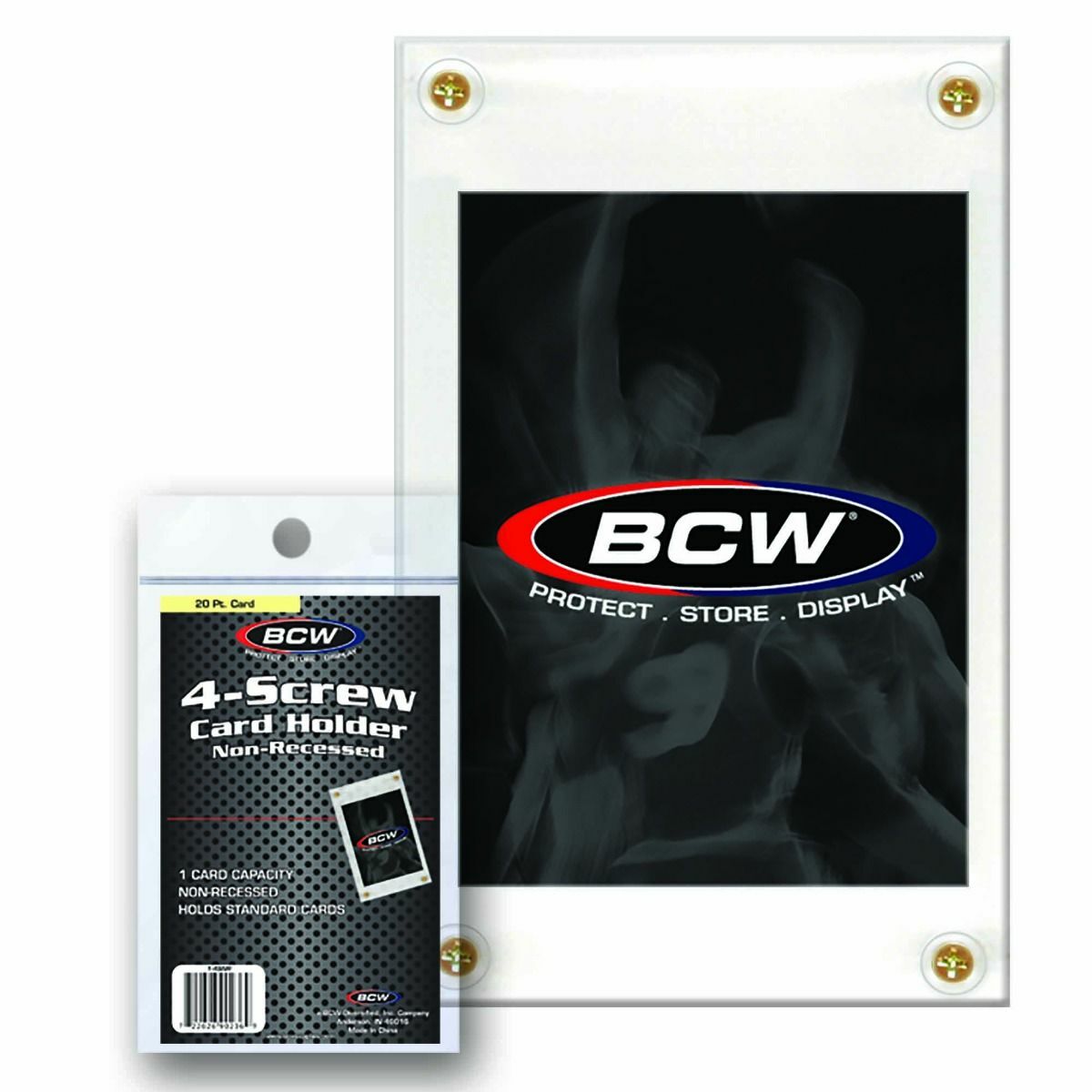 (10 Count Lot) BCW 4-Screw Screw-Down Trading Card Holder Regular Non-Recessed